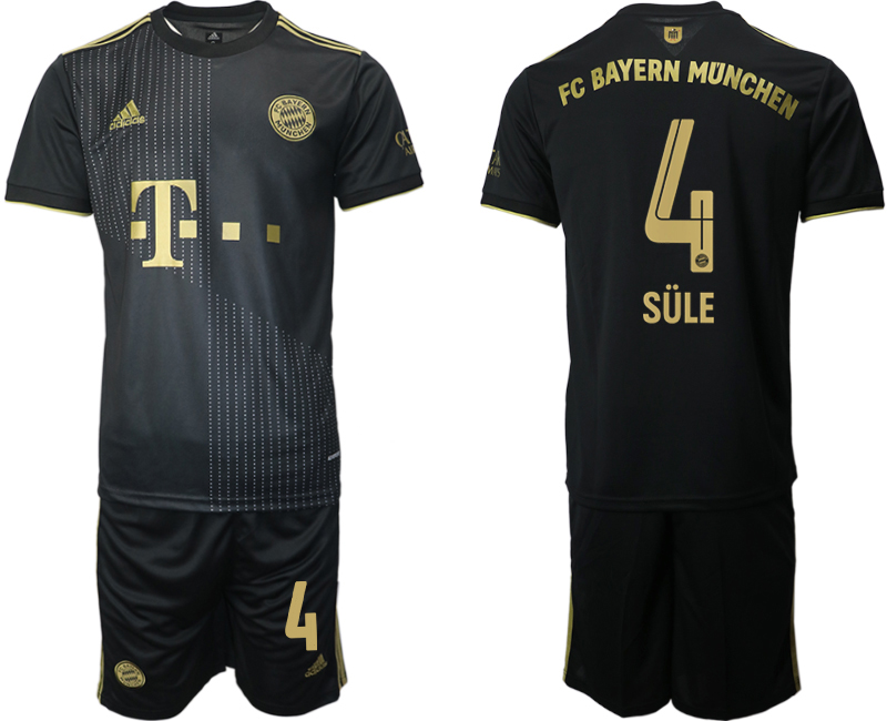 Men 2021-2022 Club Bayern Munich away black #4 Adidas Soccer Jersey->bayern munich jersey->Soccer Club Jersey